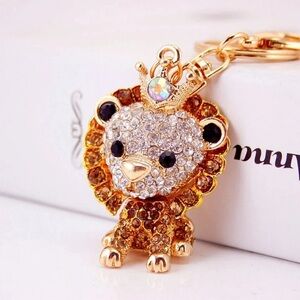 LION “Leo” Alloy Sparkly Lion Bag Charm / Keychain| NEW Great Stocking Stuffer